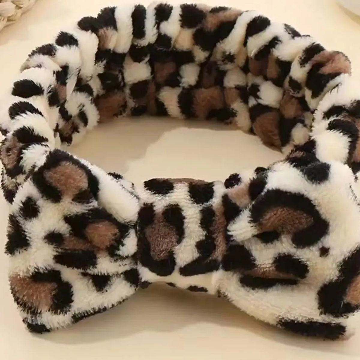 3pcs Leopard Girls Sponge Spa Headband Wristbands Hair Accessories Set For Party Gifts ,Daily Use, Wash Face, Makeup Use Lady Mom