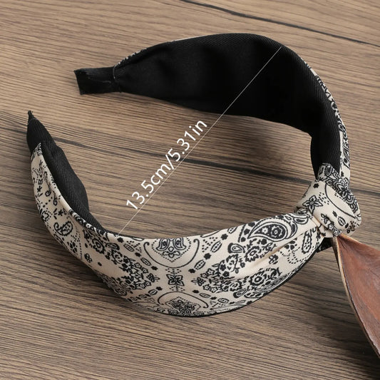 Bohemian Vintage Elegant Fabric Hair Bows, Wide Band Headband Set for Daily Use, Makeup, Parties, Versatile Design, Fashion Hair Accessories, Headbands Women, Hairbands