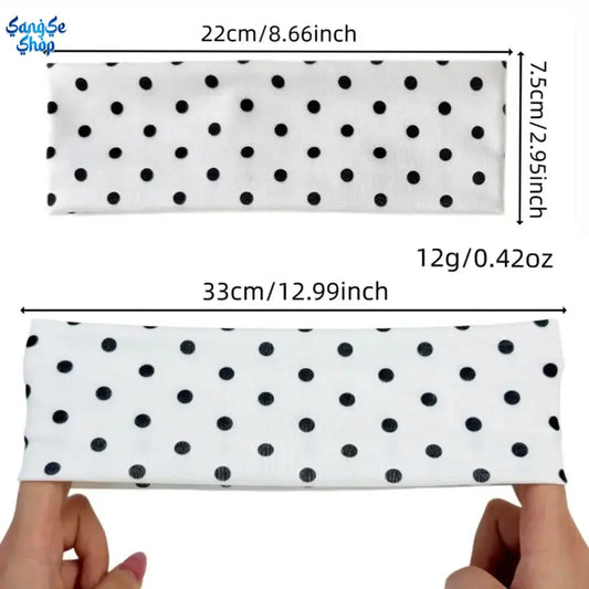 Women's Whimsical Polka Dot Headbands - Wide, Non-Slip, Comfortable Minimalist Hair Accessories for Thick Hair, Sports & Outdoor Daily Wear Styling