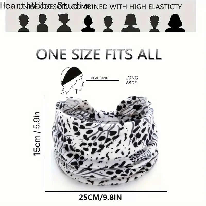 Women's 4-5 Pack Universal Cashew Pattern Elastic Polyester Sports Headbands - Boho Cotton Pattern, Breathable, Moisture-Wicking Sweatbands for Workout Look & Daily Wear, All Seasons Athletic Headwear