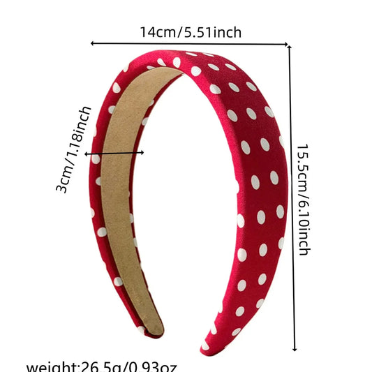 Ladies' sweet polka dot headband, black and white contrasting design, small and fresh, soft material, high elasticity suitable for all head shapes, campus, parties, casual women's accessories, Hair Headband, Stretchy Headbands, Hairbands