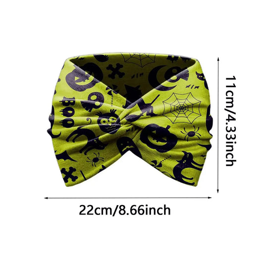 12pcs Solid Color & Halloween Themed Graphic Headbands, Pumpkin & Skull Pattern, Fashion Soft Funny Hair Accessories for Men and Women, Elastic Headbands for Holiday & Party, Sports Headbands for Workout & Yoga, Headband Set
