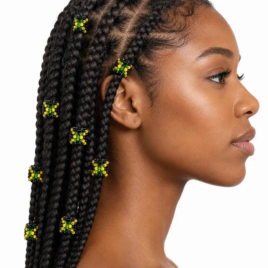 Island Vibrations Multicolor Tropical Beaded Hair Charms - Lightweight, Durable Boho Braids Unisex Casual Fashion Accessory - Easy Application for All Hair Types, Synthetic Braided Lace Wigs, Extensions, Casual Everyday Wear