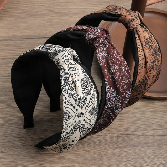 Bohemian Vintage Elegant Fabric Hair Bows, Wide Band Headband Set for Daily Use, Makeup, Parties, Versatile Design, Fashion Hair Accessories, Headbands Women, Hairbands